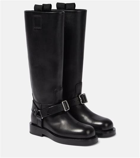 burberry black leather knee boots|burberry dolman knee high boot.